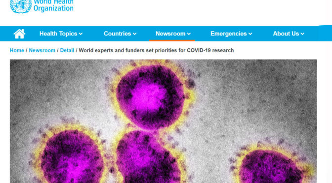 世界专家和资助者正在设定研究COVID-19优先方向（图）