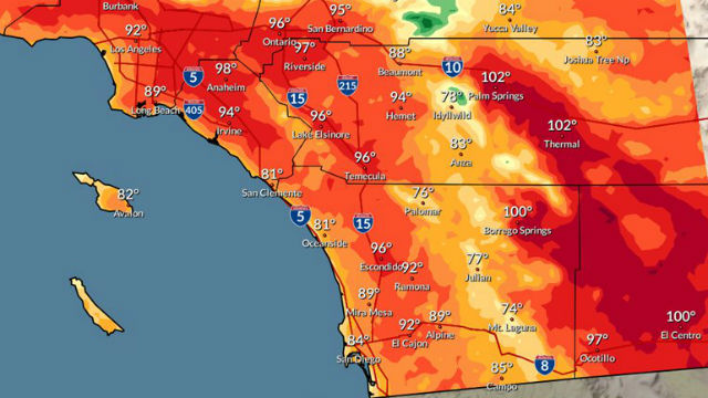 热浪: 圣地亚哥大部分地区最高气温达90度(图）