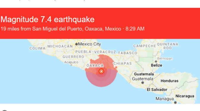 墨西哥南部西海岸发生7.4级强地震（图）