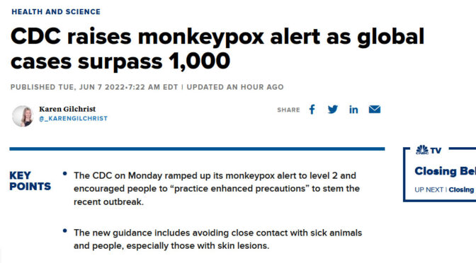 全球猴痘病例超过千例 美CDC提高警报级别