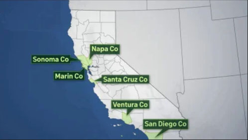 加州发布可能会被殃及海啸灾害的7个县（图）